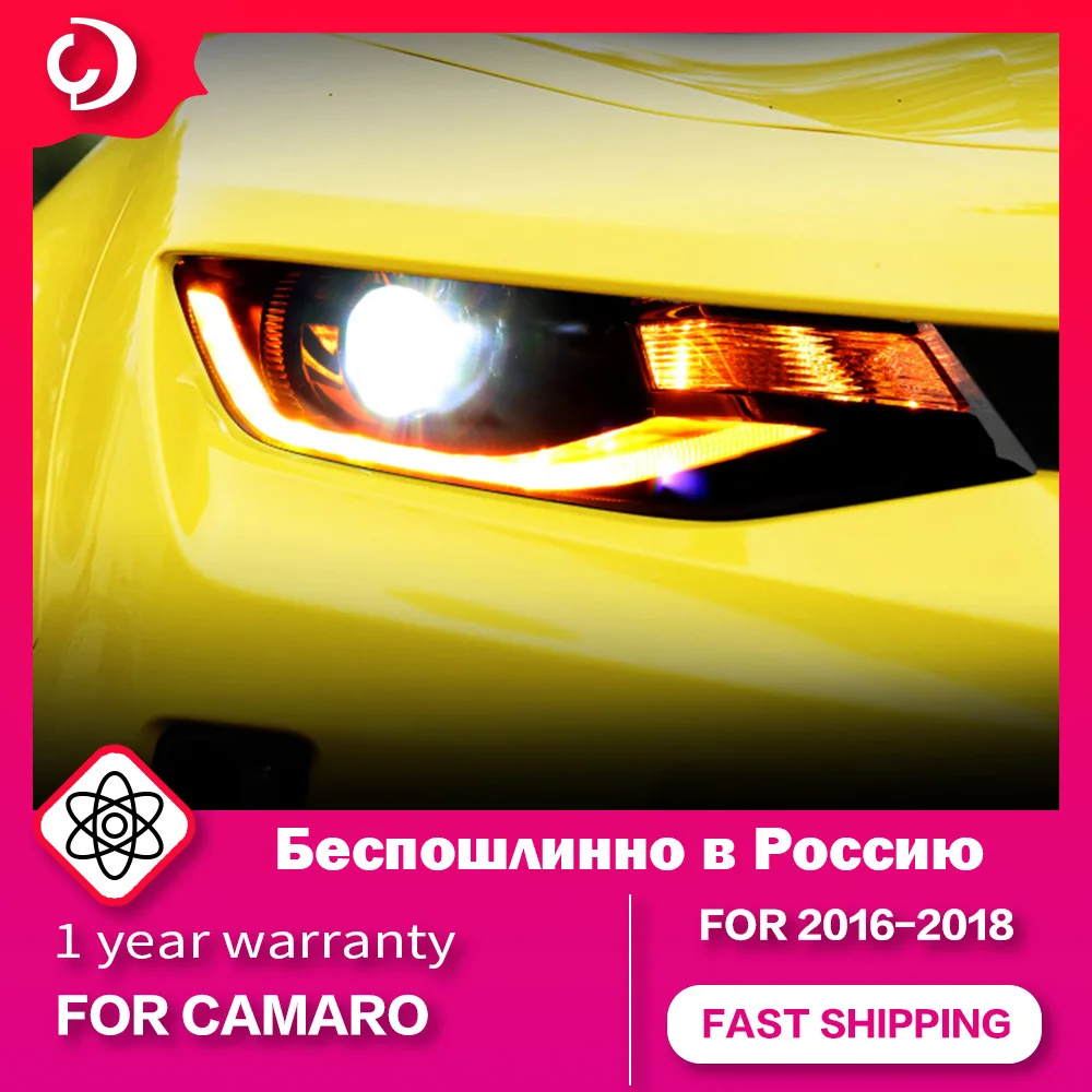 

AKD Car Styling Headlights for Chevrolet Camaro 2016-2018 LED Headlight DRL Turn Signal Light Led Projector Auto Accessories