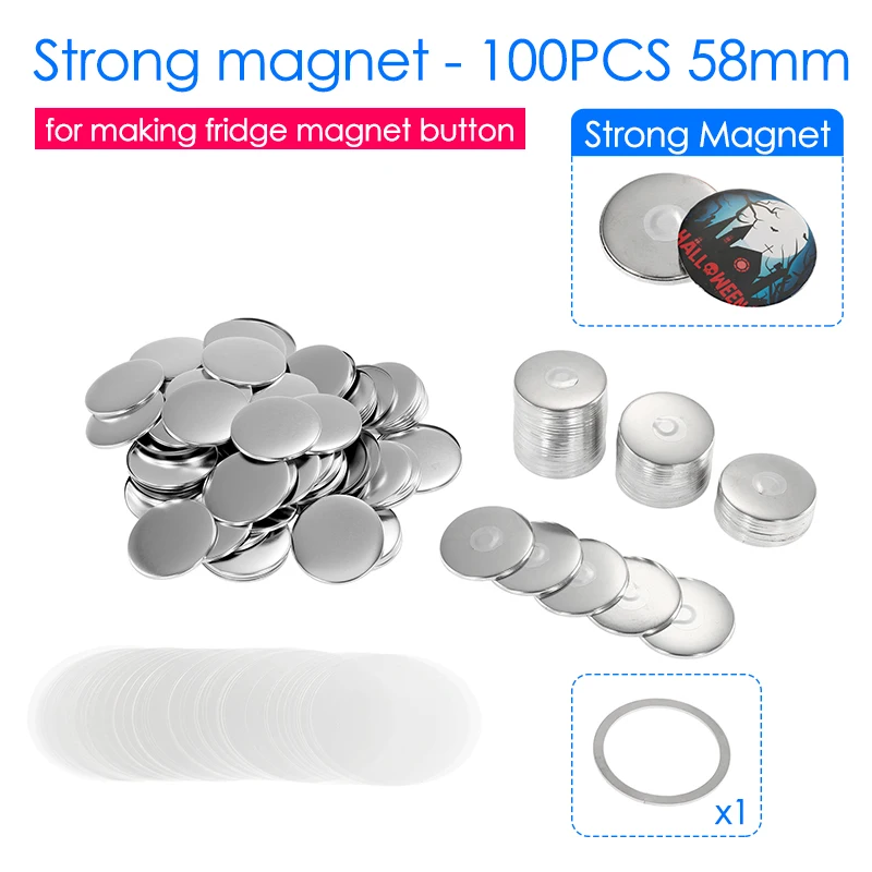 50/100PCS 25-75mm Magneet Koelkast Badge Pin Button Maker Onderdelen DIY Badge Button Pins voor kunst Ambachten Maken Koelkast Badges Set