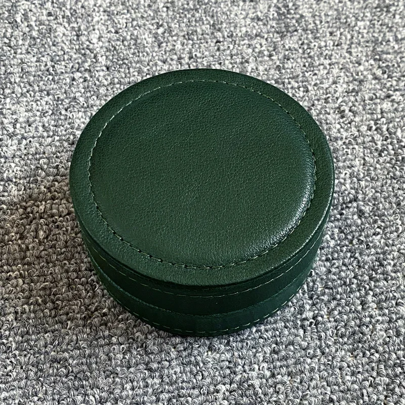 حافظة سماعة أذن فاخرة مصنوعة يدويًا من جلد البولي يوريثان، غطاء دوار، صندوق حماية فاخر ومتين للتخزين