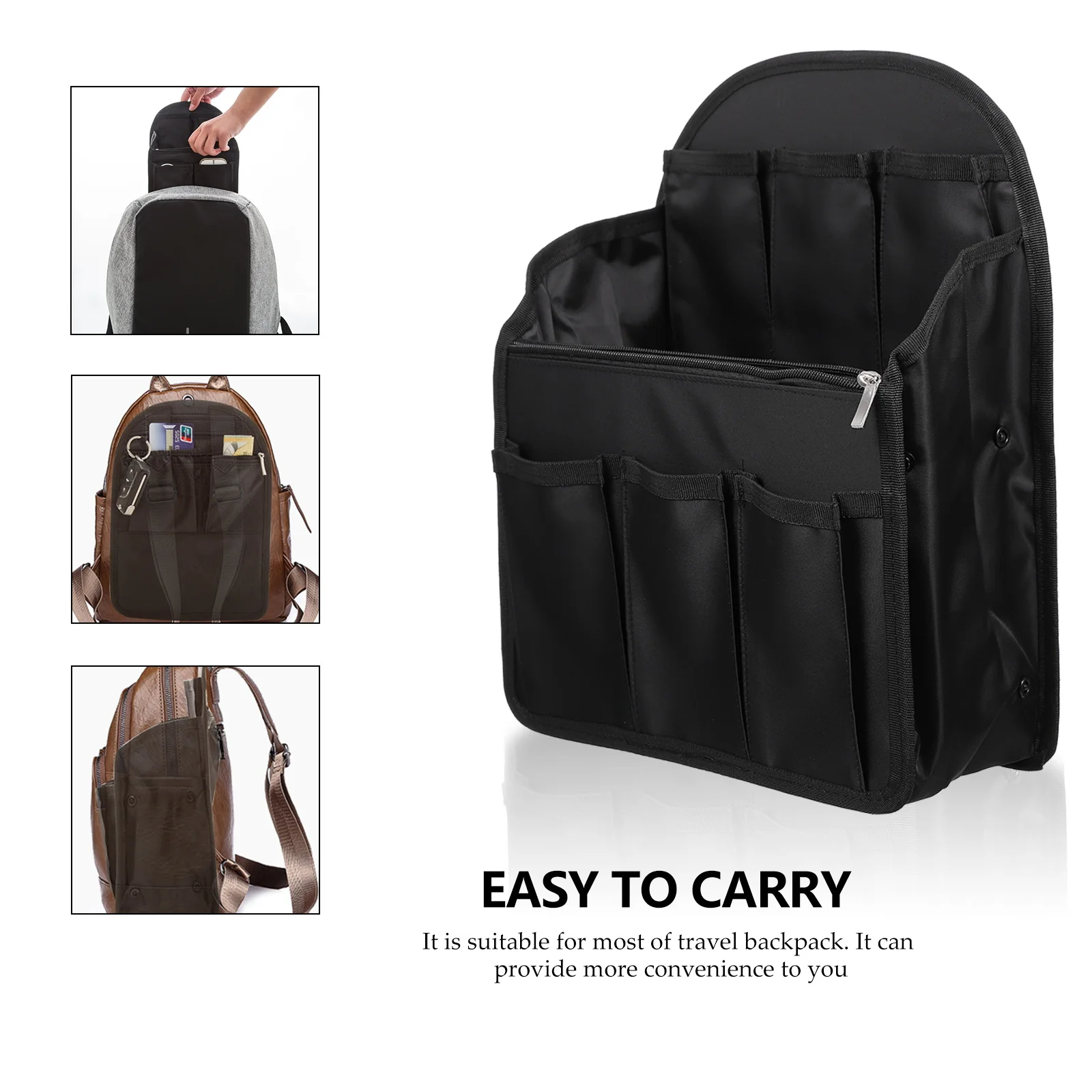 

1Pcs Breathable Backpack Organizer Insert Easy Carry Shoulder Bag Insert Black Backpack Interior Bag Multi-Function Bags