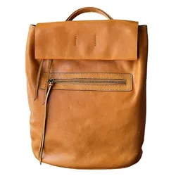 Backpack female leather large capacity new Japanese vintage art plant tanned cowhide academy style cowhide backpack