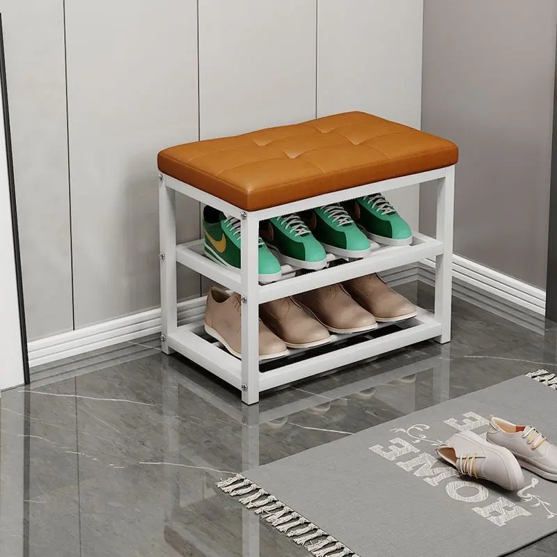 Home S18 door rest shoe rack simple multi-layer storage shoe cabinet can sit iron soft bag multi-functional shoe stool