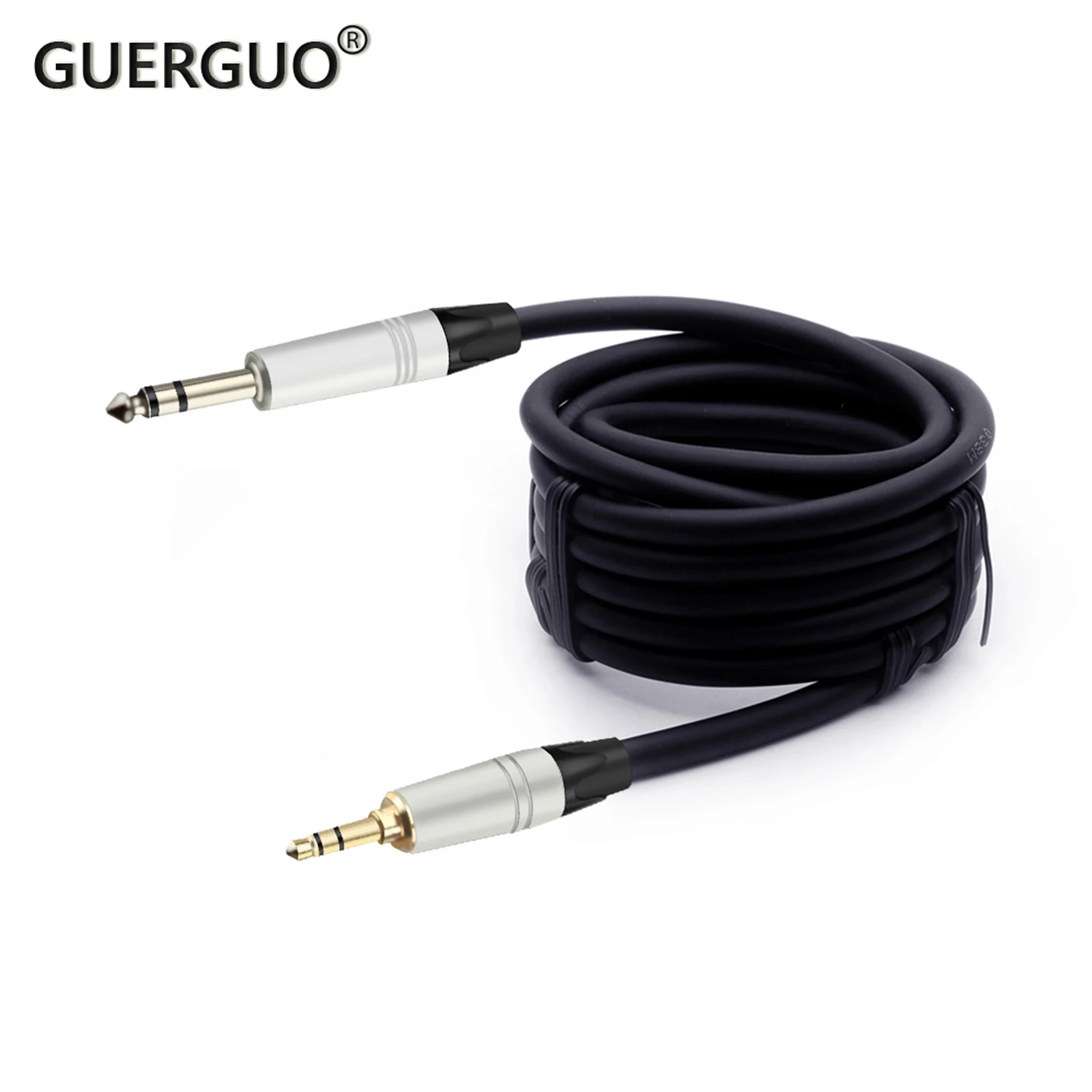 

GuerGuo 3.5mm to 6.35mm Stereo Jack Audio Cable 1/4 to 1/8 Aluminum Shell TRS Connector Guitar Cable 0.3m 1m 2m 3m 5m 8m 10m 15m