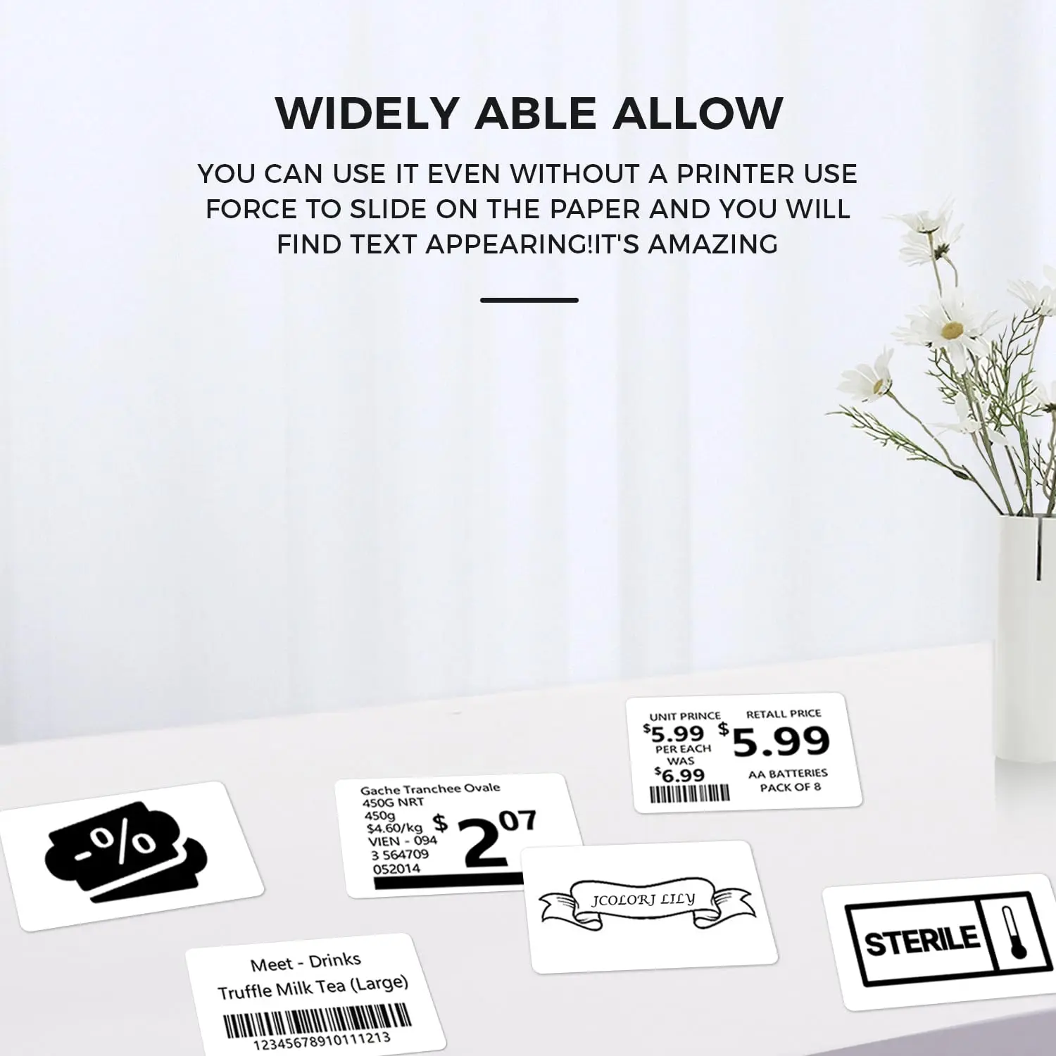 Phomemo M110/M220 40x30mm Thermal Labels - Self-Adhesive Waterproof Gloss Stickers for  Business/Barcode/Packaging/Office Use