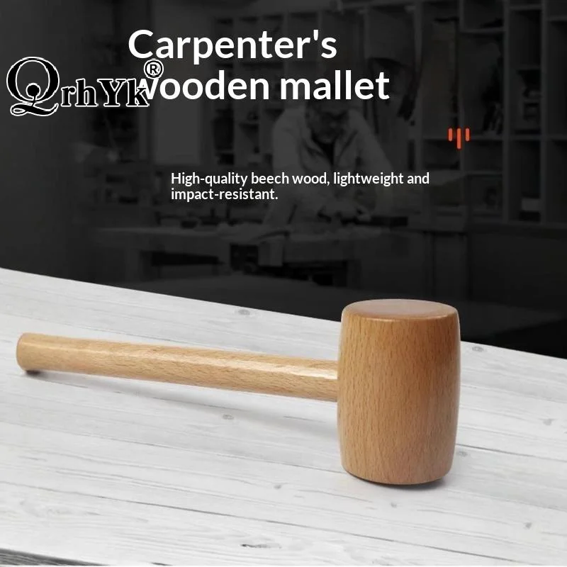 1Pc Beech Wooden Mallet Multi Purpose DIY Hammer Handmade Craft Jewelry Making Tool Carpenter Installation Massage Hammer