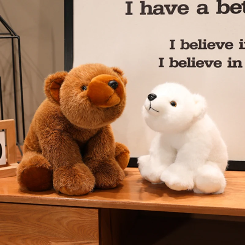 ตุ๊กตาหมีขั้วโลกการ์ตูนน่ารัก ขนาด 13-38 ซม. ของเล่นตุ๊กตาหมีสีน้ำตาล หมีดำ ทำมือ ของขวัญสำหรับเด็ก