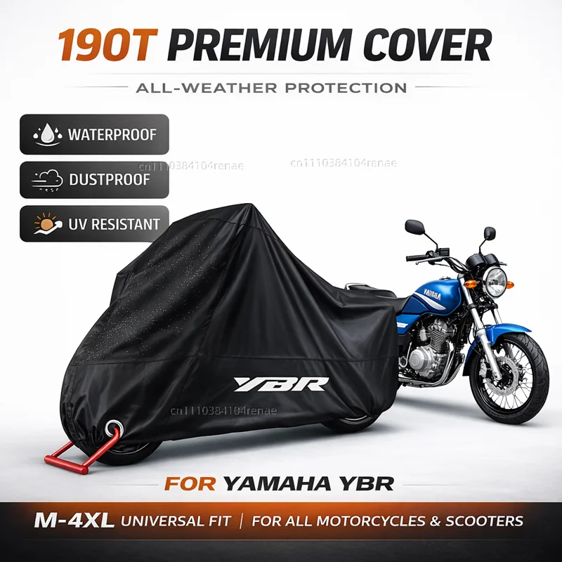 

For Yamaha YBR125 YBR150 YBR250 YBR 125 150 250 190T Motorcycle Cover Waterproof Dustproof UV Protection All Season