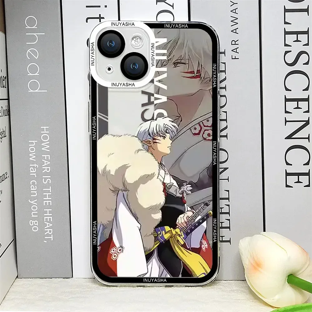 Japan Anime Inuyasha Higurash Phone Case for IPhone 16 15 14 13 12 11 Pro Max Mini XS X 7 8Plus SE2 Transparent Soft Cover Coque