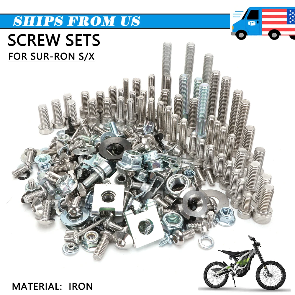 

Для Sur-Ron Surron Light Bee S X аксессуары для мотоциклов, наборы винтов для всего тела, железный обтекатель, комплект болтов для крыльев, электрические велосипеды