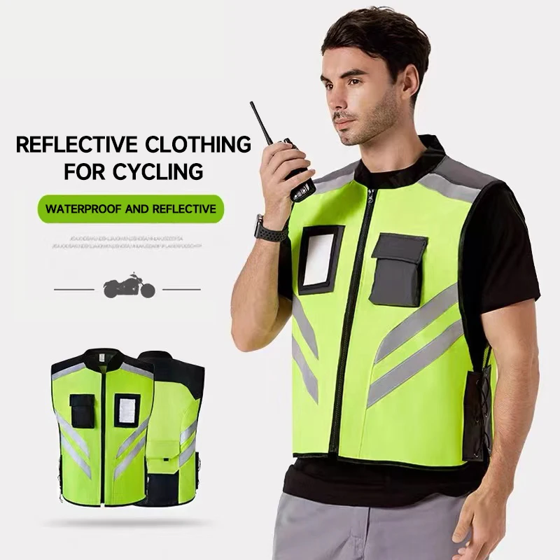 New Nigh Visibility Reflective Safety Vest High-Quality Motorcycle Riding Vest Night Running Safety Vest