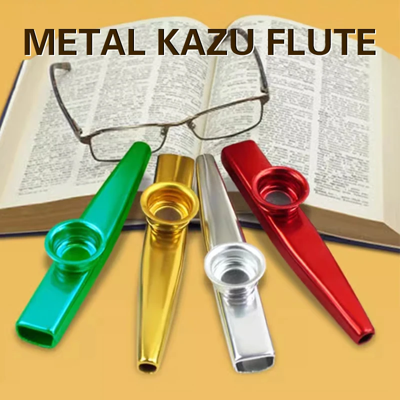 1Pcs Lightweight And Portable Metal Kazoo Flute, Professional Performance Level Kazoo Guitar, Ukulele Instrument Companion