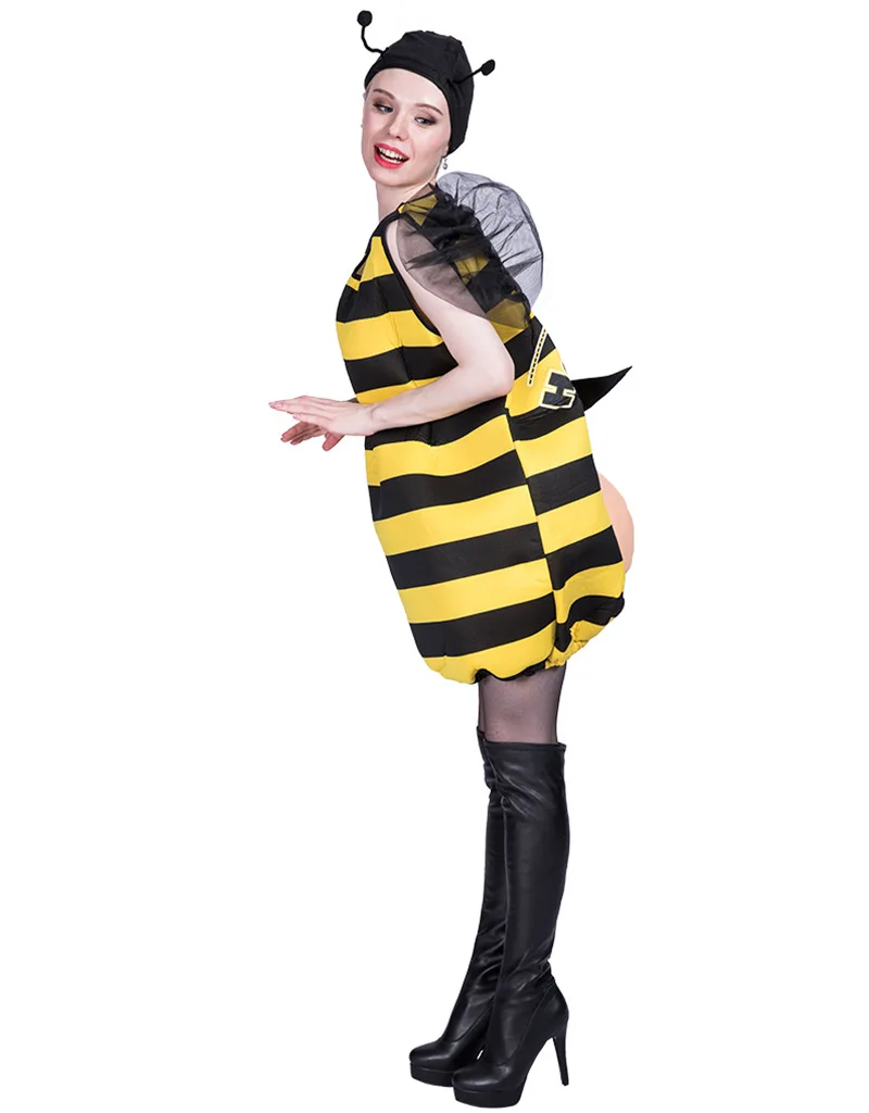 

Взрослый пчела, косплей, комбинезон из губки, Хэллоуин, насекомое, желтый джат, костюм для выступлений, фестивальные костюмы, женская традиционная одежда