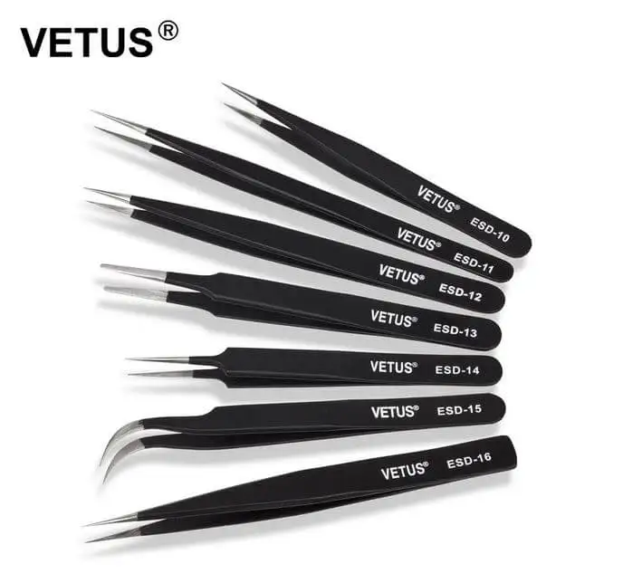 

VETUS Precision Electronic Tweezer Set Antistatic Steel Tweezer Set