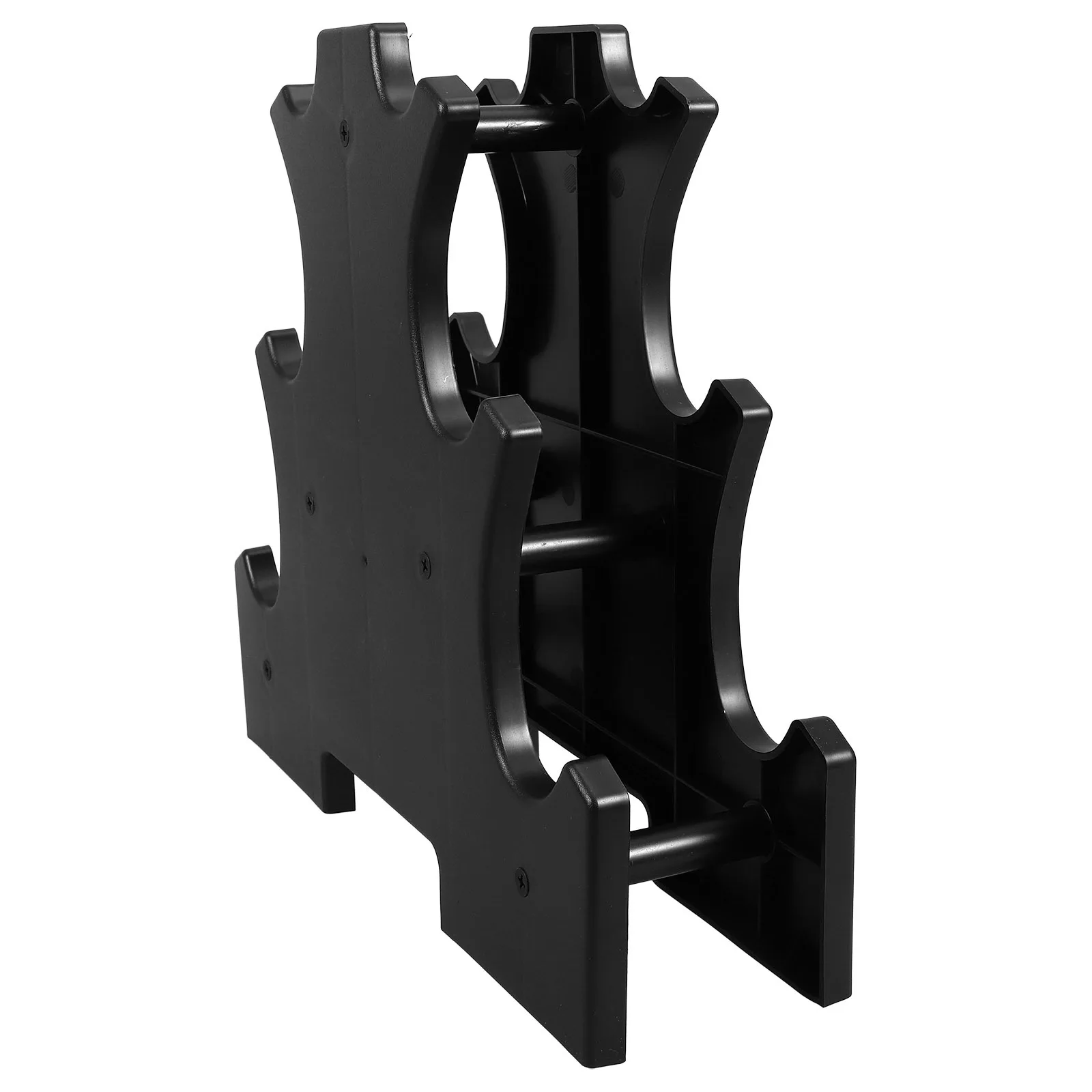 3-Tier الدمبل رف البلاستيك الوزن حامل الدمبل التخزين المنظم الطابق قوس للمنزل الصالة الرياضية معدات تدريب القوة #4