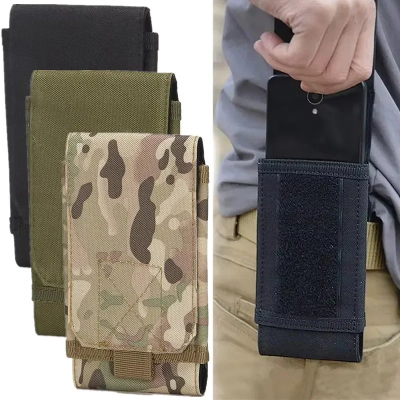 في الهواء الطلق كامو حقيبة حامل هاتف التكتيكية الرياضة حزام خصر حافظة مقاوم للماء النايلون EDC الرياضة المشي لمسافات طويلة الصيد أكياس كامو في حقيبة الظهر