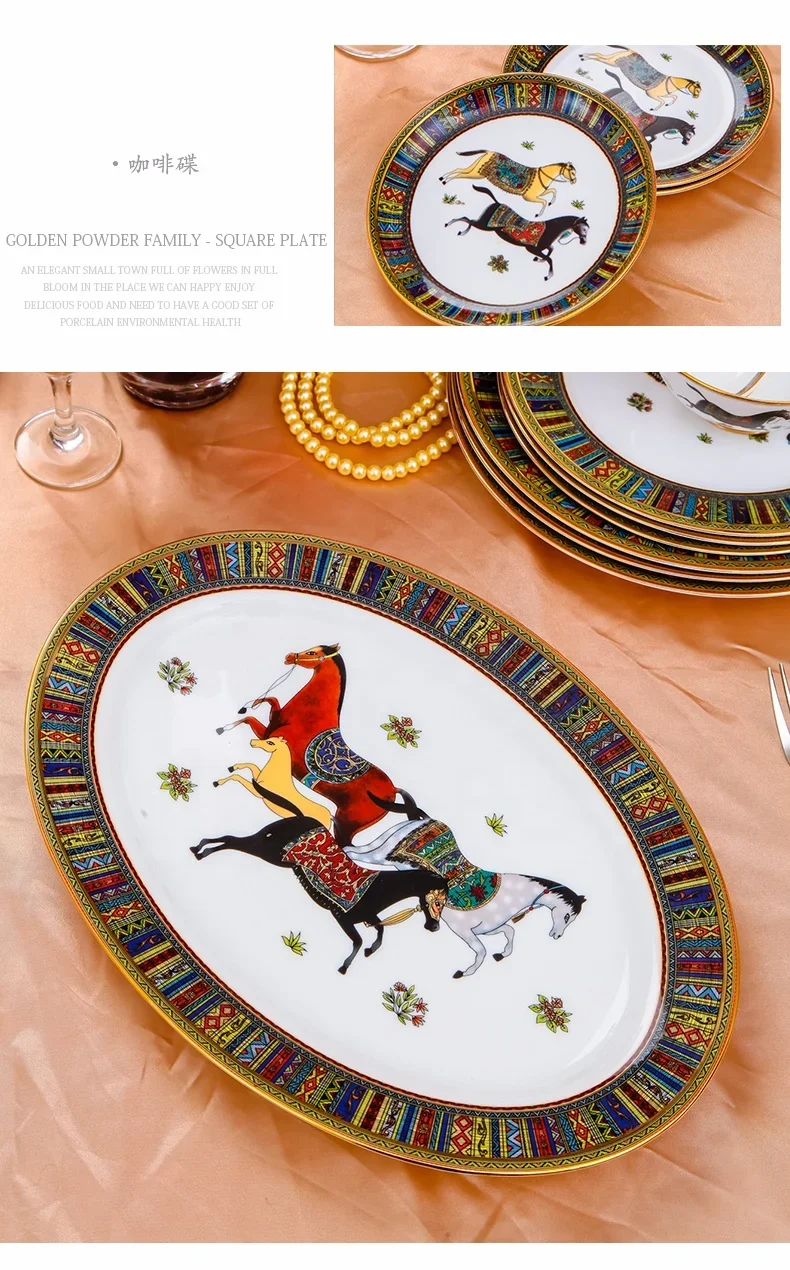 dinnerware sets luxury ceramics table ware  bowls bone china Porcelain  dinner crockery  ceramic  dishes set  ceramic