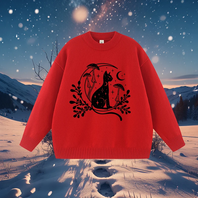 

Y2K Harajuku Aesthetic Versatile Knitted Sweater Streetwear High Street Long Sleeve Top Fashion Chic Gothic Punk Classic Sweater