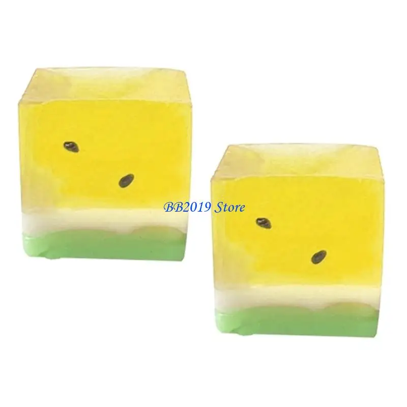 Q0KB حزمة من 2 بطيخ الجليد كتلة الضغط الضغط على التخفيف من الإجهاد لينة بطيئة الصعود الصعود اللعب للأطفال البالغين الاسترخاء