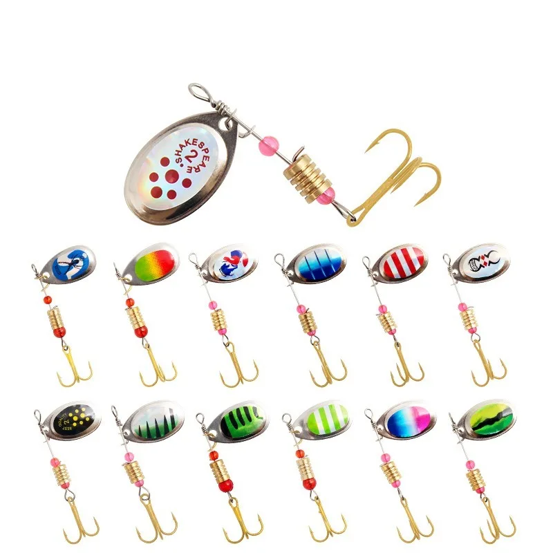 BILLINGS 1/10 Stück/Set 3,2-3,8g Metall-Löffelspinner Köder Spoonbait Crankbaits Angelwobbler für Hecht Angelzubehör Set Köder-Tackles