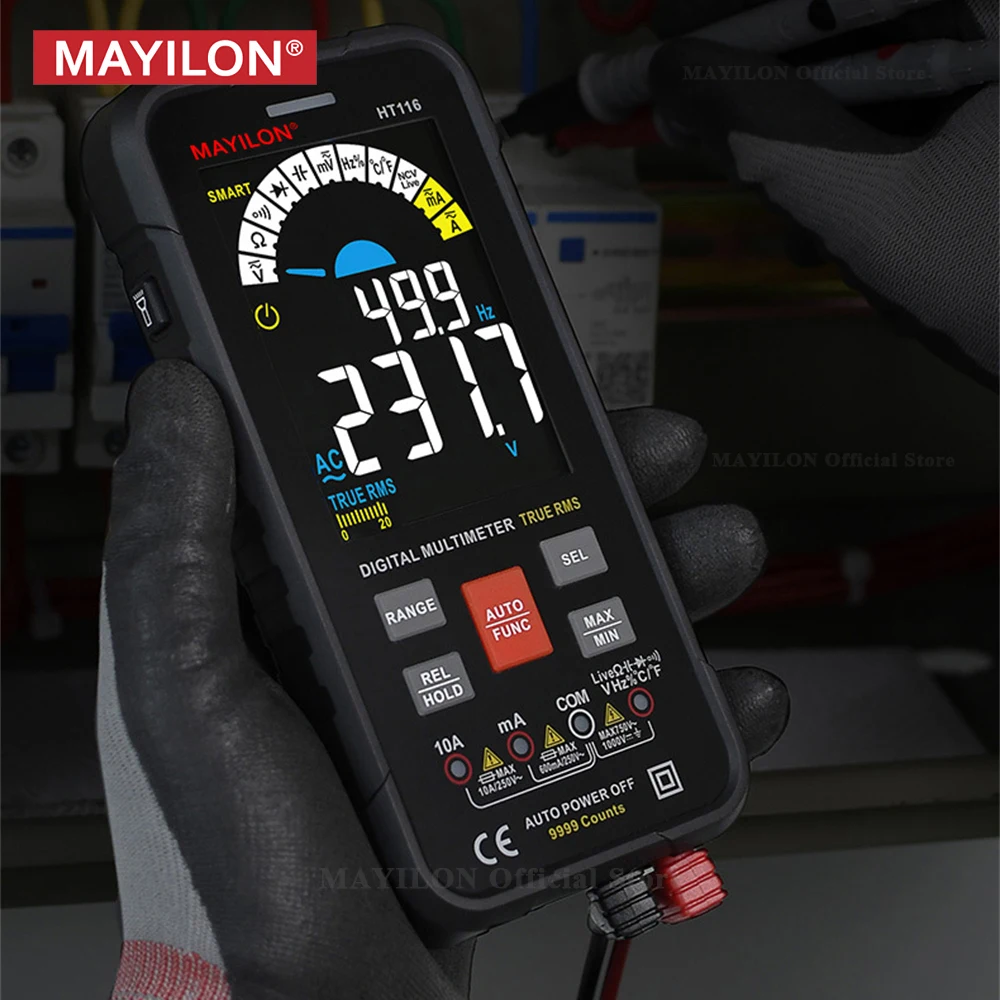 MAYILON HT116 Smart Digital Multimeter 9999 Counts Electrical Multitester AC DC Current Voltmeter Ammeter Hz Ohm NCV Multi Meter