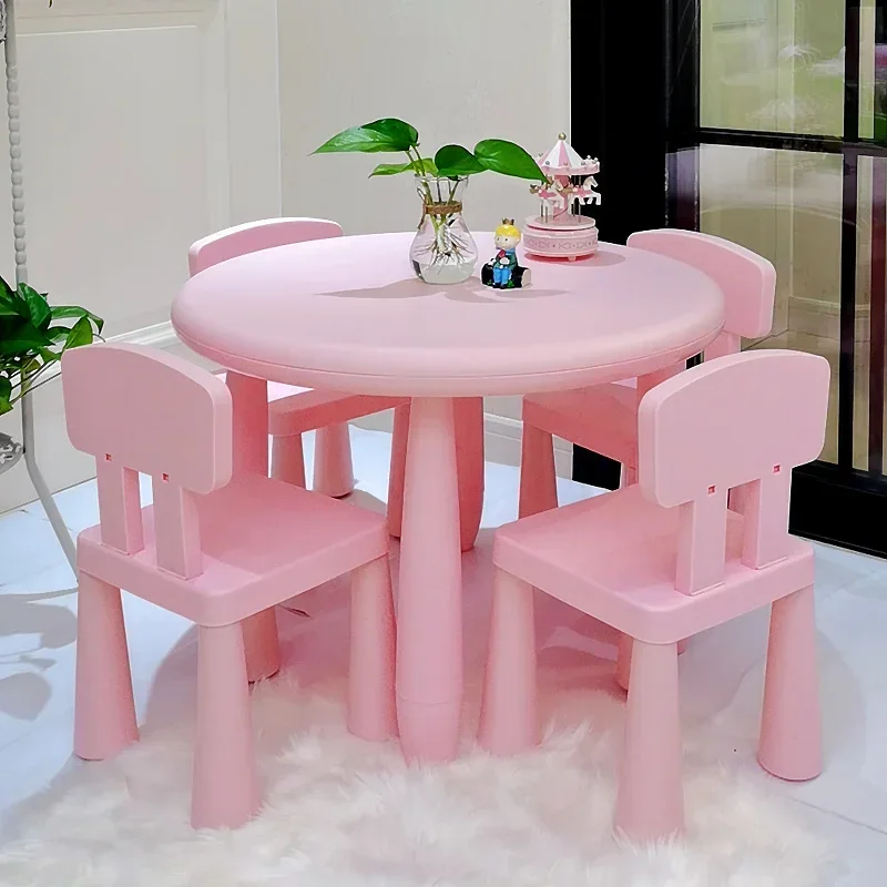 

Pink Kawaii Early Education Kids Study Table and Chair Set Safe and Sturdy Furniture for Kindergarten Learning Play Baby Desk