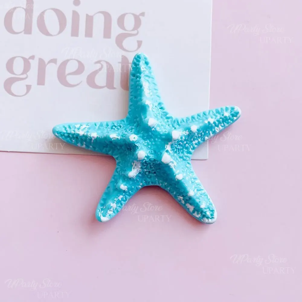 10 Stück Ozean Muschel Kuchen Topper Harz Blau Gelb Weiß Muschel Seestern Cupcake Topper für Ozean Meer Alles Gute zum Geburtstag Kuchen Dekor – Detail 11