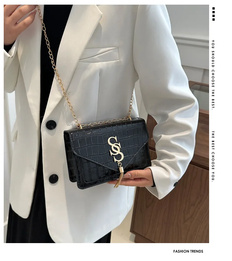 New Bag Female Fashion Niche Design Double S Girls High-grade Sense Chain Diamond Check Women Crossbody Bag Luxury