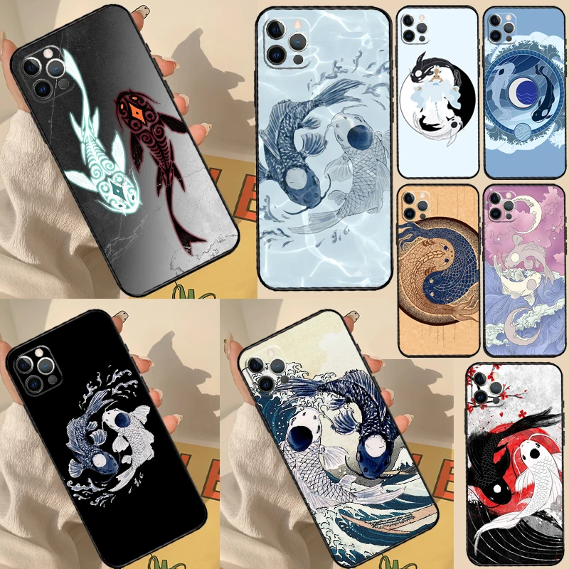 Yin Yang Koi Custodia per Samsung Galaxy M31 M11 M14 M34 M54 M12 M32 M52 M15 M13 M06 M16 M36 M56 M53 M35 M55