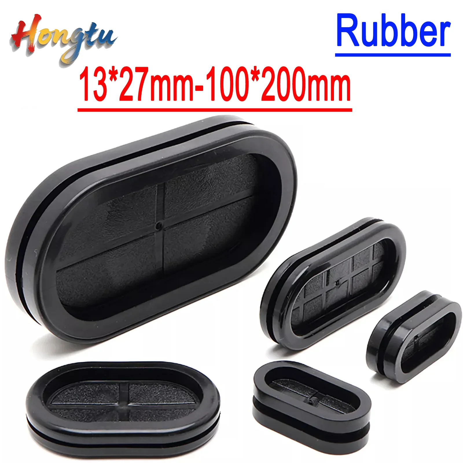 

Hongtu Oval Rubber Grommets (13~100mm) - Firewall Hole Gasket for Electrical Wiring | Closed Blind Cable Protective Coil