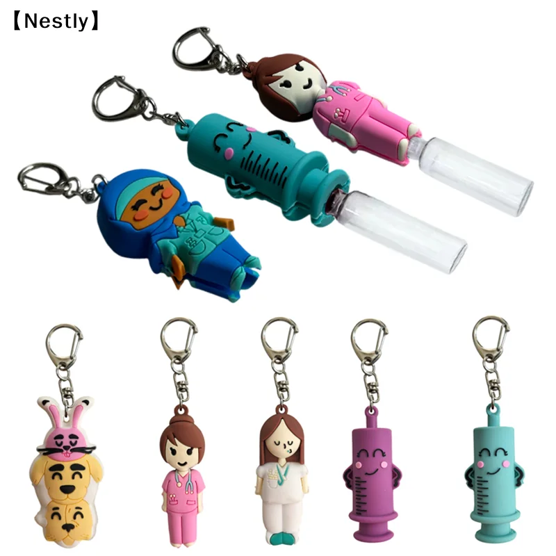 Syringe-Shaped Ampoule Bottle Opener Keychain Rubber Cutter Aid Medication Vial Breaker Tool For Home Nurses And Doctors〔Nest〕