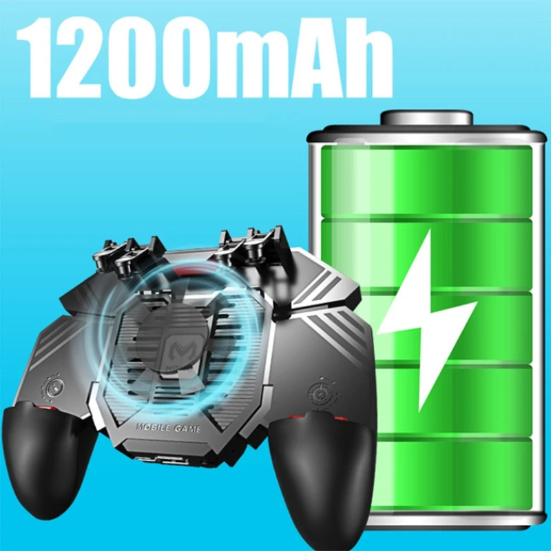 Practical MEMO AK77 Game Trigger Phone Cooler Fan Game Controller Pubg Controller with Fan Pubg Mobile Trigger Shooter Joystick(