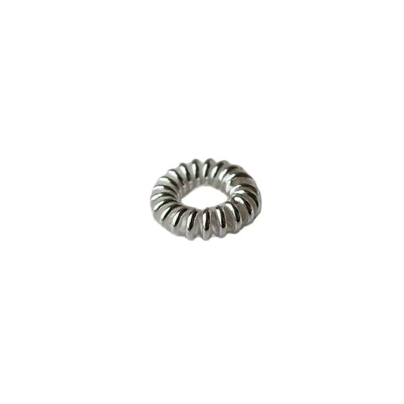 5mm stałe 925 sterling silver zamknięte cewki skocz pierścień koraliki modułowe, srebrny biżuteria ustalenia/komponenty, 1 sztuka — zdjęcie 6