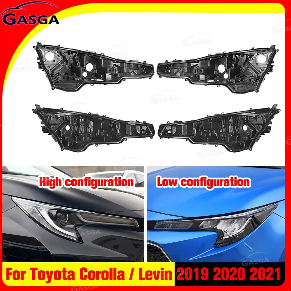 GASGA Headlight Base Headlamp House For Toyota Corolla / Levin 2019 -2024 Car Rear Base Front Auto Headlight Back House Base