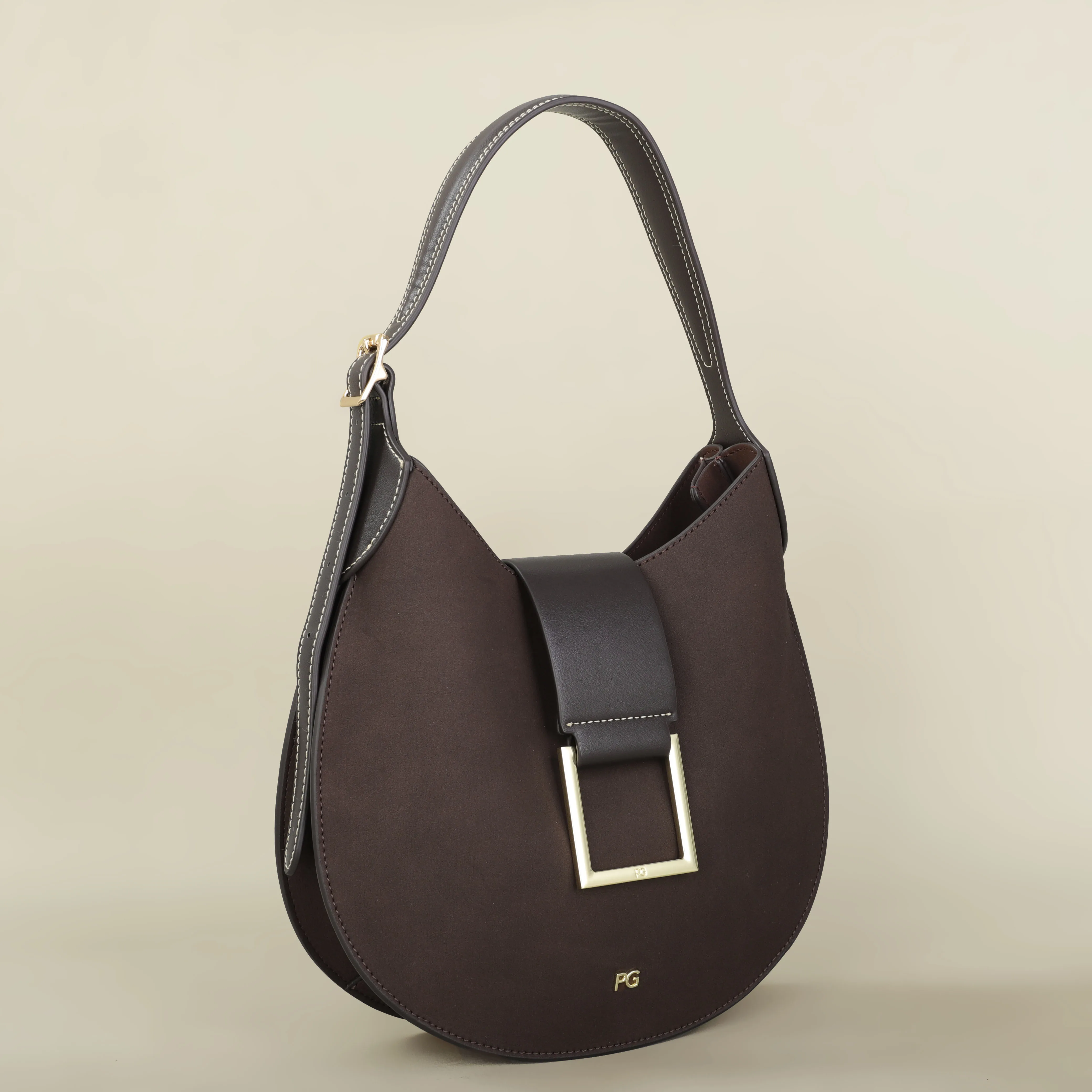 PG Fashion Unterbeintasche Klassisches Design Hochwertige Minimalistische Elegante Damen-Handtasche in Knödelform Ausverkauf – Detail 7