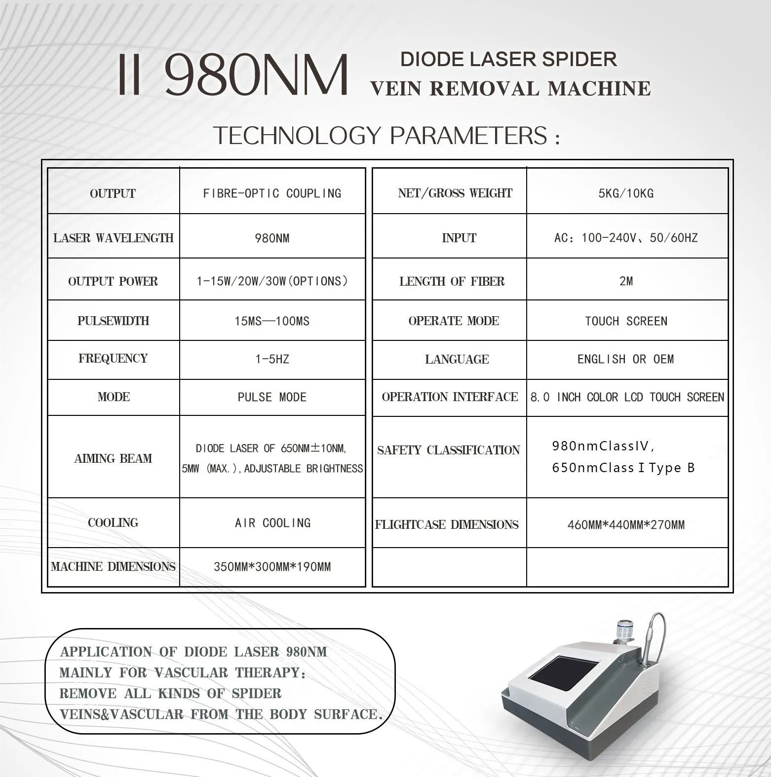 Chinese Factories Promote 980nm Laser Varicose Vein Surgery Laser Machine For Vein Removal Beauty Equipment - view 6