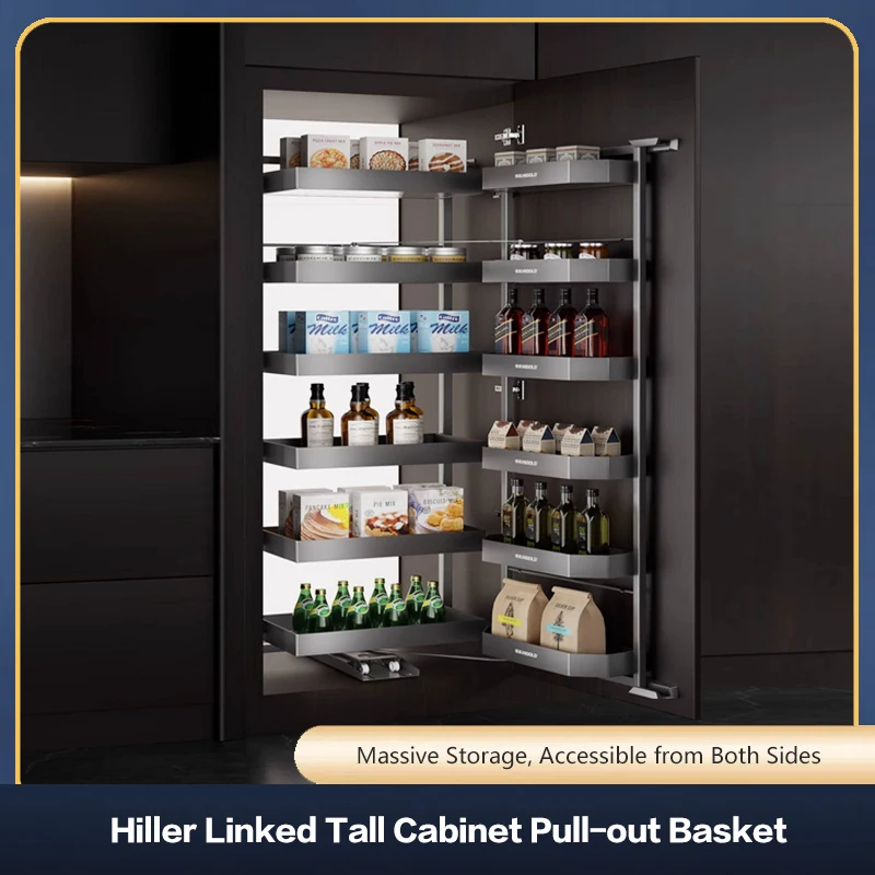

Premium Space Saving Tall Cabinet Linked Pull Out Monster Snack Rack Multi-Tier Door-Mounted Spice Organizer For Kitchen