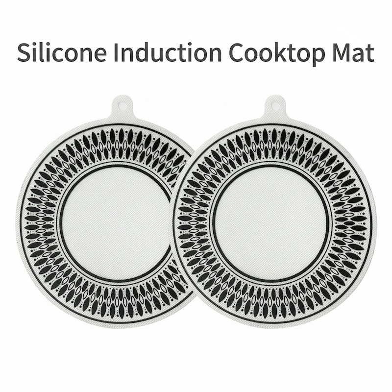 4/2/1Pcs 22cm Round Silicone Induction Hob Protector Mat Non-slip Heat Resistant Oilproof Cooktop Protective Pad