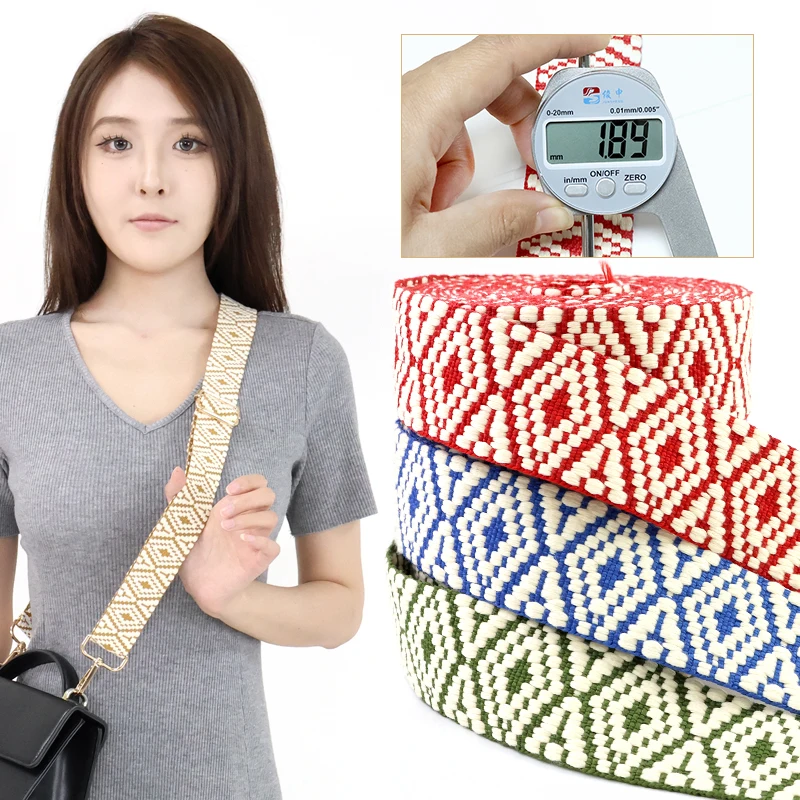 

3/5/10M Meetee 38mm Jacquard Webbing Tapes for Waistband Bag Straps Clothes Decor Ribbon Bands DIY Garment Sewing Accessories