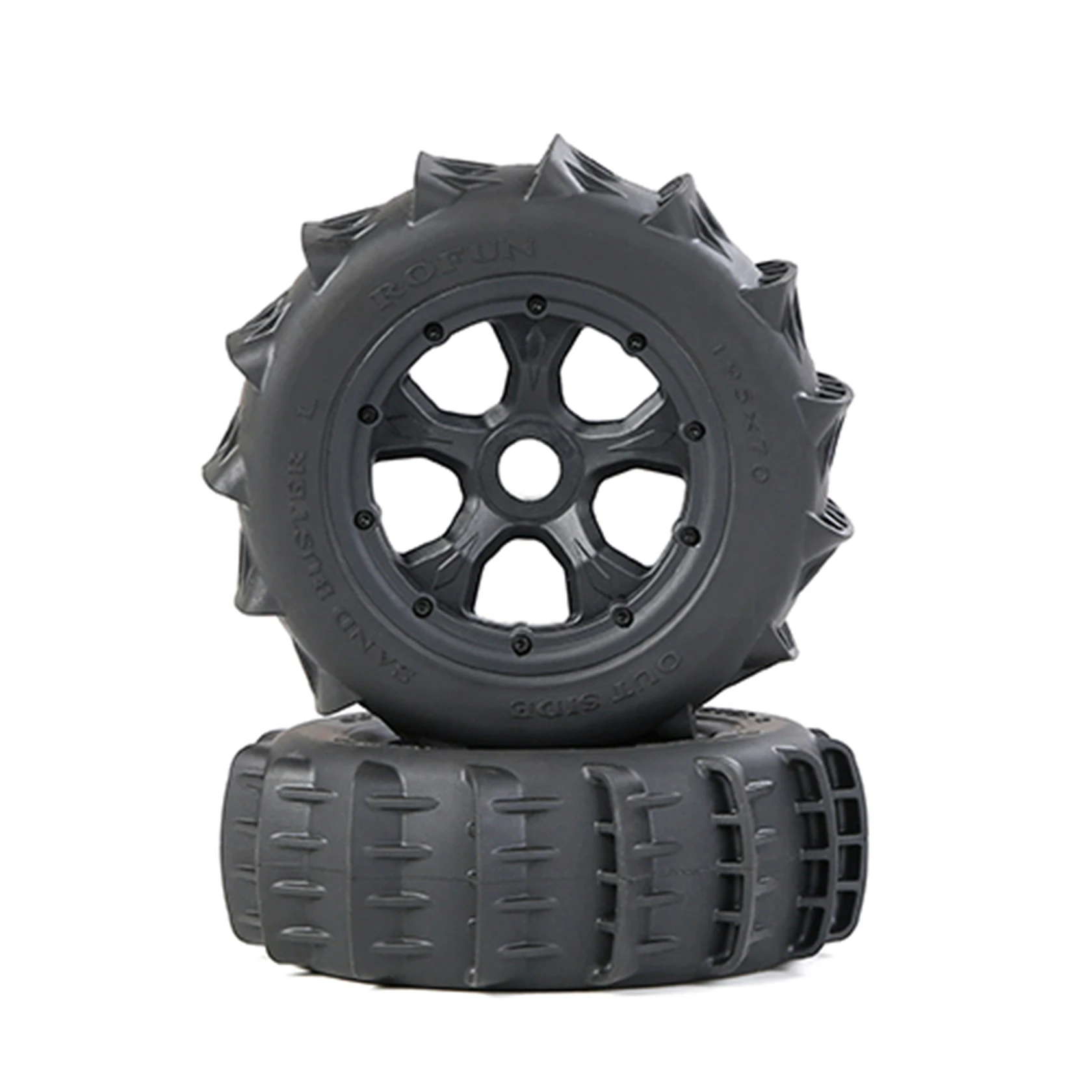 

New Adapter 24mm 2pc Desert Rear Tire Set 195X70 for 1/5 Rovan Rofun Lt Losi 5ive-t KM X2 FID DTT QL Truck Parts