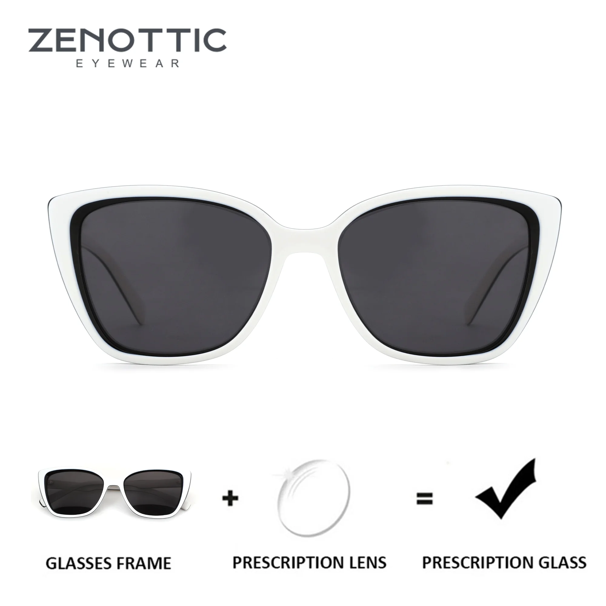 

ZENOTTIC (размер S) популярные женские ацетатные поляризационные солнцезащитные очки по рецепту UV400 кошачий глаз оптические солнцезащитные очки