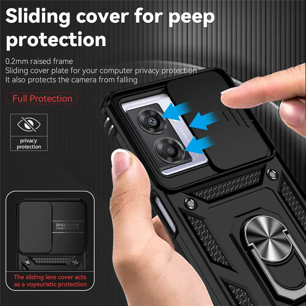 

Shockproof Case For Oneplus Nord CE 3 Lite 5G Lens Slide 360 Protect Ring Back Cover One Plus Nord N20 SE N300 N30 CE3 Lite Etui