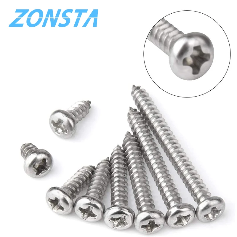 460Pc M2 M3 M4 Phillips Ronde Kop Zelftappende Schroef Set Rvs Pan Head Black Carbon Staal Hout schroeven Assortiment Kit