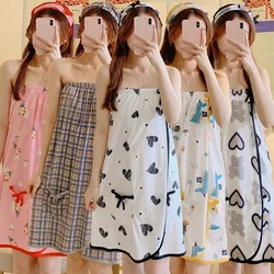 2023 yaz pamuk baskı seksi dantel Wrap göğüs kadınlar için banyo havlusu elbiseler sevimli yay pijama bornoz Nightgowns ev gece elbisesi