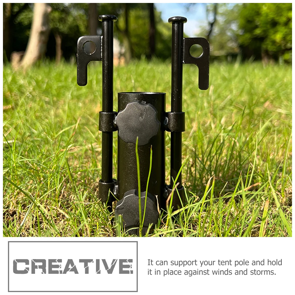 

Tent Poles Outdoor Umbrella Stand Heavy Duty Base Garden Holder Portable Small Size Easy Install Carry Canopy Awnings Camping