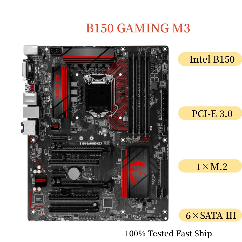 

For MSI B150 GAMING M3 Motherboard 64GB LGA 1151 DDR4 ATX Mainboard 100% Tested Fast Ship