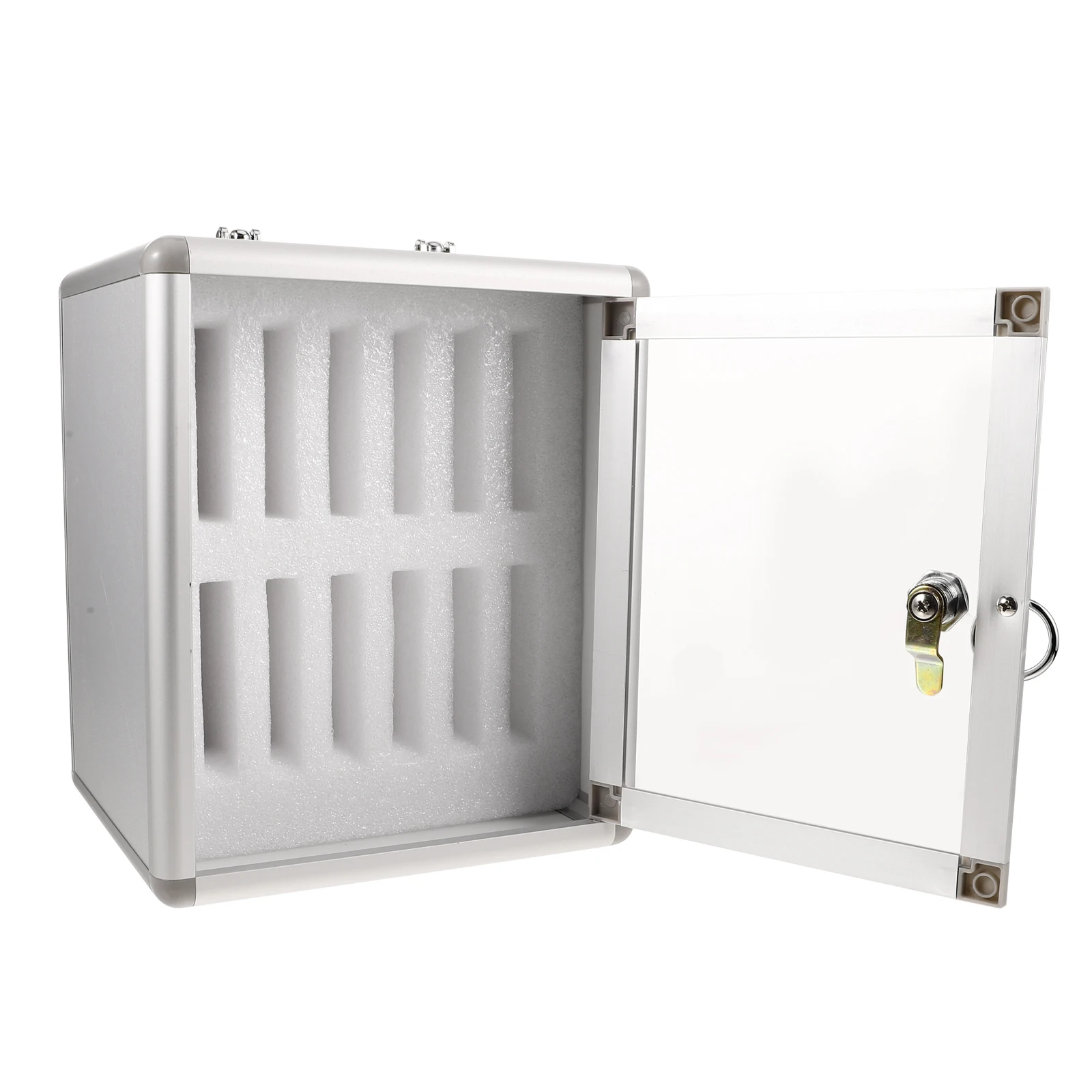 Mobile Safe Locker Aluminum Alloy Storage Box 10 Slot Phone Organizer Case Metal Cell Phone Holder Reusable Box