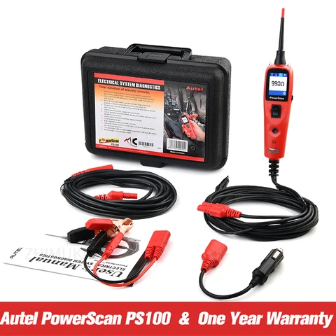 Autel PS100 тестер зонда мощности автомобильный 12 В/24 В автомобильный диагностический AVOметр тестовый инструмент для чтения цифровой вольтметр
