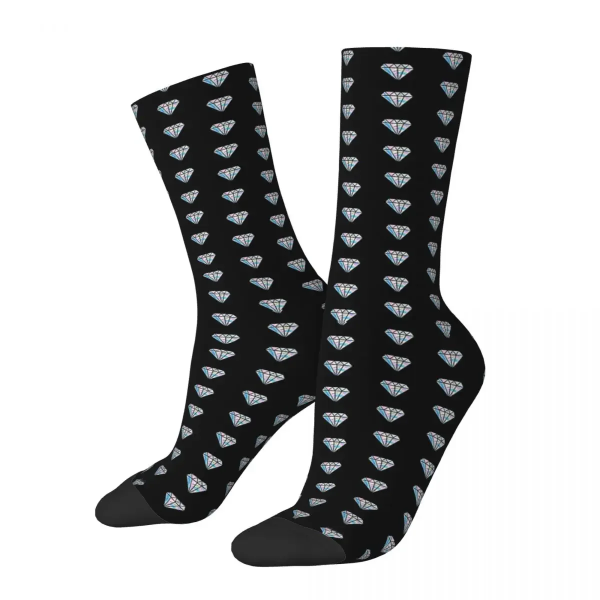 Diamond Socks Harajuku Sweat Absorbing Stockings All Season Long Socks Accessories for Unisex Gifts