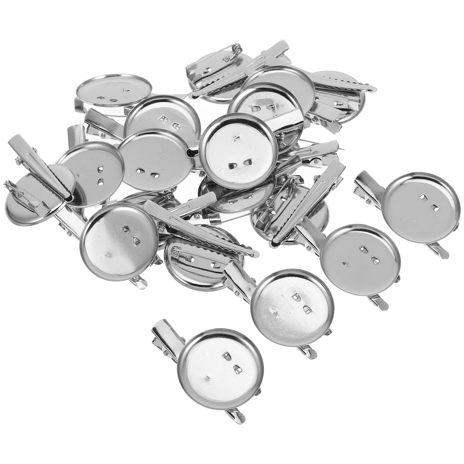

20pcs Iron Brooch Base Disc Clip Tray Diy Breastpin Making Bezels For Handmade Jewelry Custom Design 2.5Cm Craft Accessory With