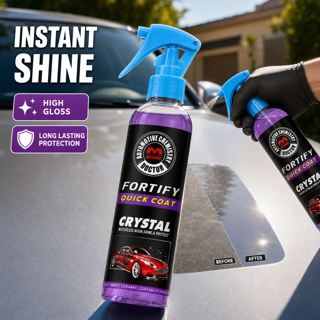 Fortify Quick Coat Crystal 250ml Waterless Car Wash Polish Spray Ceramic Coating Gloss Protection